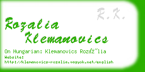 rozalia klemanovics business card